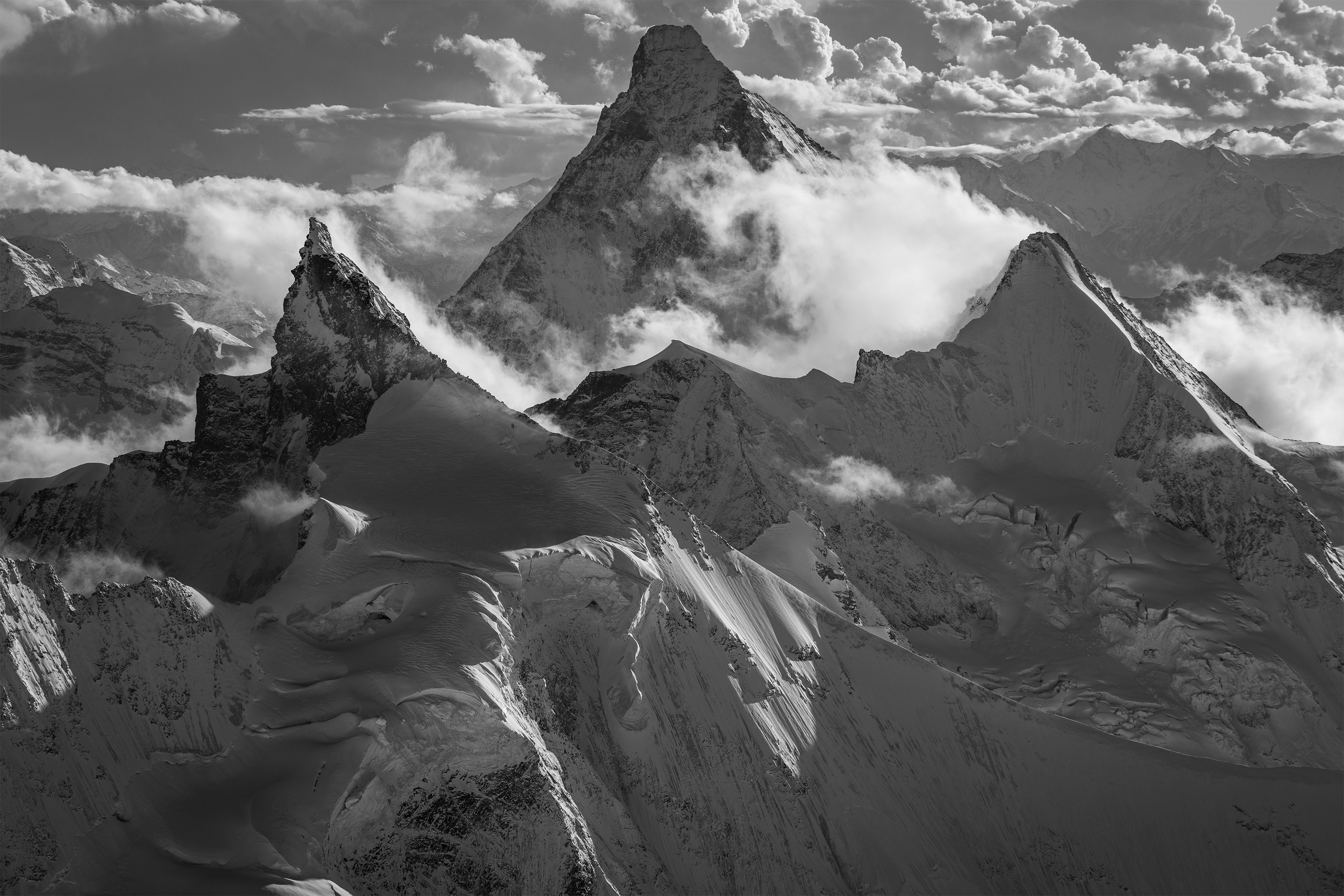 First snows on the Obergabelhorn and the Zinalrothorn